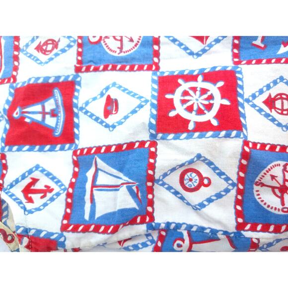 Vintage Sanfordized Nautical Anchor Novelty Sleeveless Button Down Top Size 10 - Picture 4 of 6